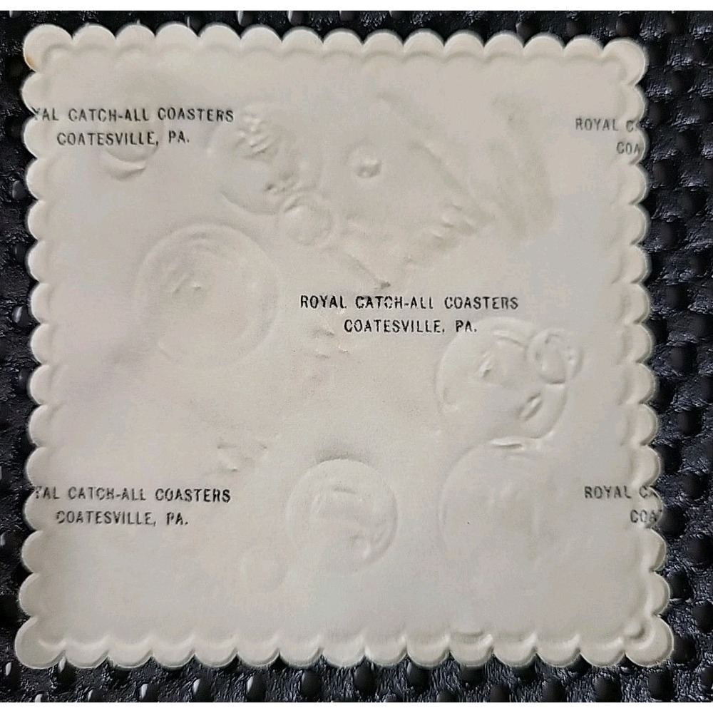 Vintage Royal Catch-All Paper Coasters Green White "What'll You Have?" Barware - Picture 5 of 13